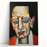 Abstract Electric Art Canvas - Vibrant Geometric Portrait in Modern Style