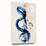 Modern Electric Wall Art - Abstract Blue Floral and Fluid Motion Design