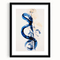 Modern Electric Wall Art - Abstract Blue Floral and Fluid Motion Design