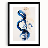 Modern Electric Wall Art - Abstract Blue Floral and Fluid Motion Design
