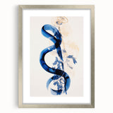 Modern Electric Wall Art - Abstract Blue Floral and Fluid Motion Design