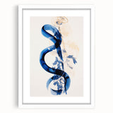 Modern Electric Wall Art - Abstract Blue Floral and Fluid Motion Design