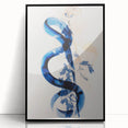 Modern Electric Wall Art - Abstract Blue Floral and Fluid Motion Design