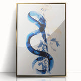 Modern Electric Wall Art - Abstract Blue Floral and Fluid Motion Design