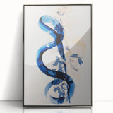 Modern Electric Wall Art - Abstract Blue Floral and Fluid Motion Design
