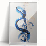 Modern Electric Wall Art - Abstract Blue Floral and Fluid Motion Design