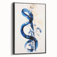 Modern Electric Wall Art - Abstract Blue Floral and Fluid Motion Design