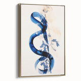 Modern Electric Wall Art - Abstract Blue Floral and Fluid Motion Design