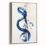 Modern Electric Wall Art - Abstract Blue Floral and Fluid Motion Design