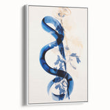 Modern Electric Wall Art - Abstract Blue Floral and Fluid Motion Design