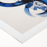 Modern Electric Wall Art - Abstract Blue Floral and Fluid Motion Design