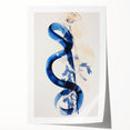 Modern Electric Wall Art - Abstract Blue Floral and Fluid Motion Design