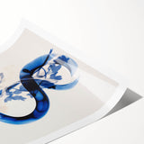 Modern Electric Wall Art - Abstract Blue Floral and Fluid Motion Design