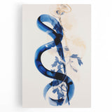 Modern Electric Wall Art - Abstract Blue Floral and Fluid Motion Design