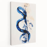 Modern Electric Wall Art - Abstract Blue Floral and Fluid Motion Design