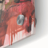 Abstract Electric Art Canvas - Vibrant Pink and Earthy Botanical Design