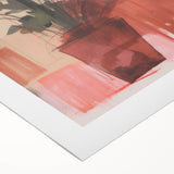 Abstract Electric Art Canvas - Vibrant Pink and Earthy Botanical Design