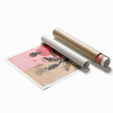 Abstract Electric Art Canvas - Vibrant Pink and Earthy Botanical Design