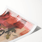 Abstract Electric Art Canvas - Vibrant Pink and Earthy Botanical Design