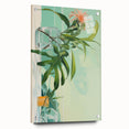 Electric Art Canvas - Fresh Green and Coral Botanical Abstract Design
