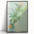Electric Art Canvas - Fresh Green and Coral Botanical Abstract Design