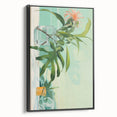 Electric Art Canvas - Fresh Green and Coral Botanical Abstract Design