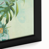 Electric Art Canvas - Fresh Green and Coral Botanical Abstract Design