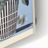 Electric Art Canvas - Bold Yellow and White Floral Arrangement in Blue