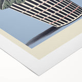 Electric Art Canvas - Bold Yellow and White Floral Arrangement in Blue