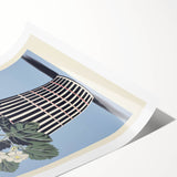 Electric Art Canvas - Bold Yellow and White Floral Arrangement in Blue