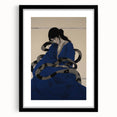 Electric Art Canvas - Mysterious Blue Robe and Serpent Abstract Portrait