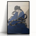 Electric Art Canvas - Mysterious Blue Robe and Serpent Abstract Portrait