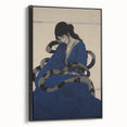 Electric Art Canvas - Mysterious Blue Robe and Serpent Abstract Portrait