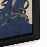 Electric Art Canvas - Mysterious Blue Robe and Serpent Abstract Portrait