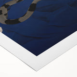 Electric Art Canvas - Mysterious Blue Robe and Serpent Abstract Portrait