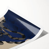 Electric Art Canvas - Mysterious Blue Robe and Serpent Abstract Portrait