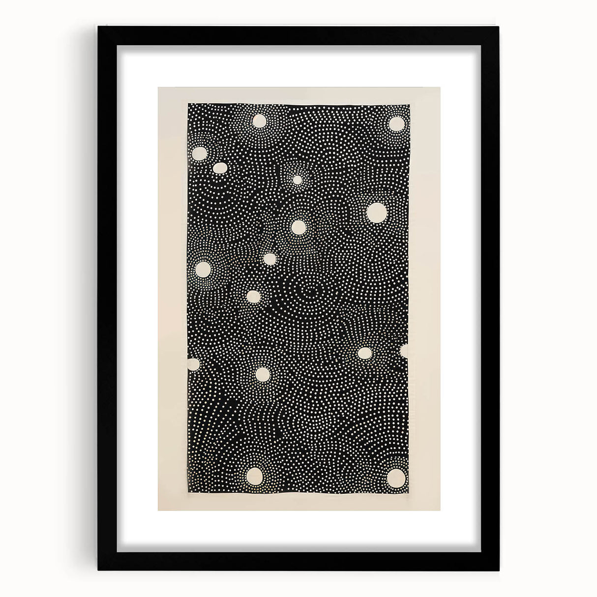 Abstract Electric Wall Art - Monochrome Dotted Pattern in Black and White