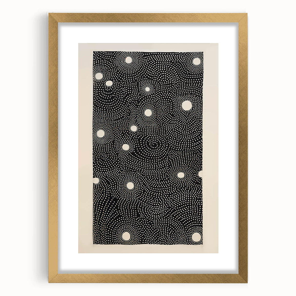 Abstract Electric Wall Art - Monochrome Dotted Pattern in Black and White