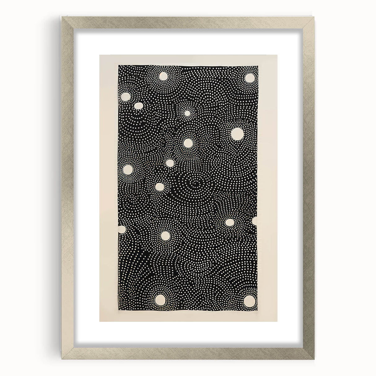 Abstract Electric Wall Art - Monochrome Dotted Pattern in Black and White
