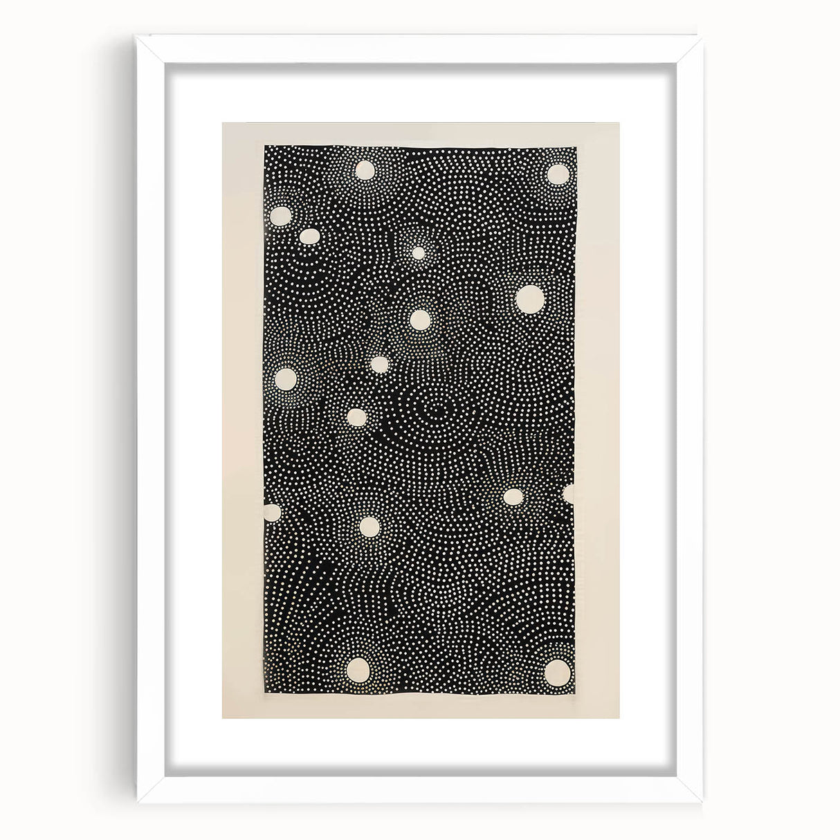 Abstract Electric Wall Art - Monochrome Dotted Pattern in Black and White