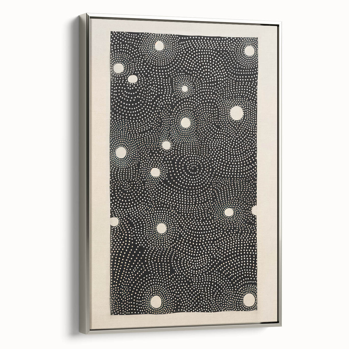 Abstract Electric Wall Art - Monochrome Dotted Pattern in Black and White