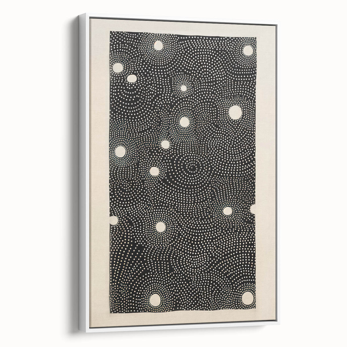 Abstract Electric Wall Art - Monochrome Dotted Pattern in Black and White
