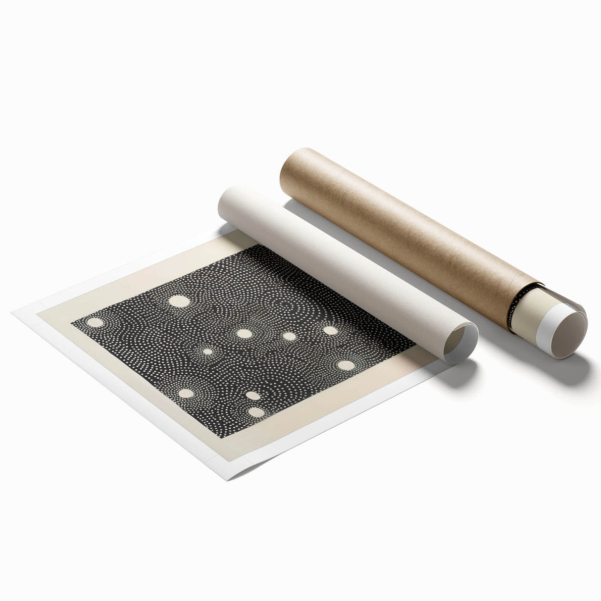Abstract Electric Wall Art - Monochrome Dotted Pattern in Black and White
