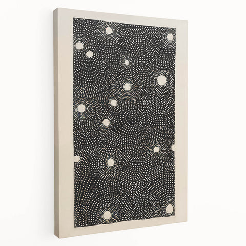 Abstract Electric Wall Art - Monochrome Dotted Pattern in Black and White
