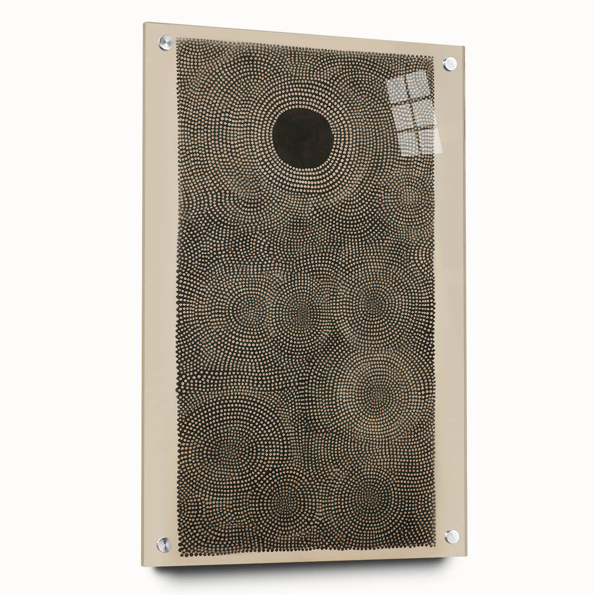 Electric Art Canvas - Intricate Monochrome Circular Dot Pattern Design