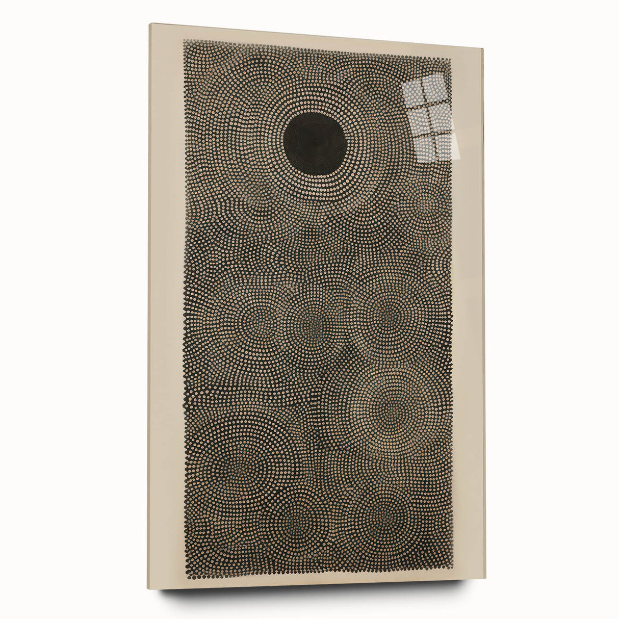 Electric Art Canvas - Intricate Monochrome Circular Dot Pattern Design