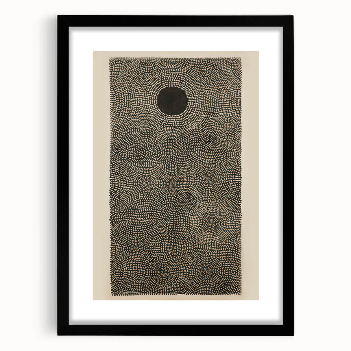 Electric Art Canvas - Intricate Monochrome Circular Dot Pattern Design