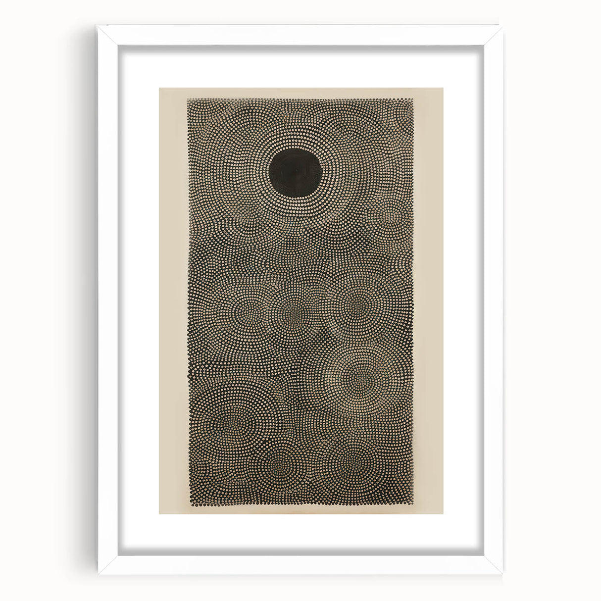 Electric Art Canvas - Intricate Monochrome Circular Dot Pattern Design