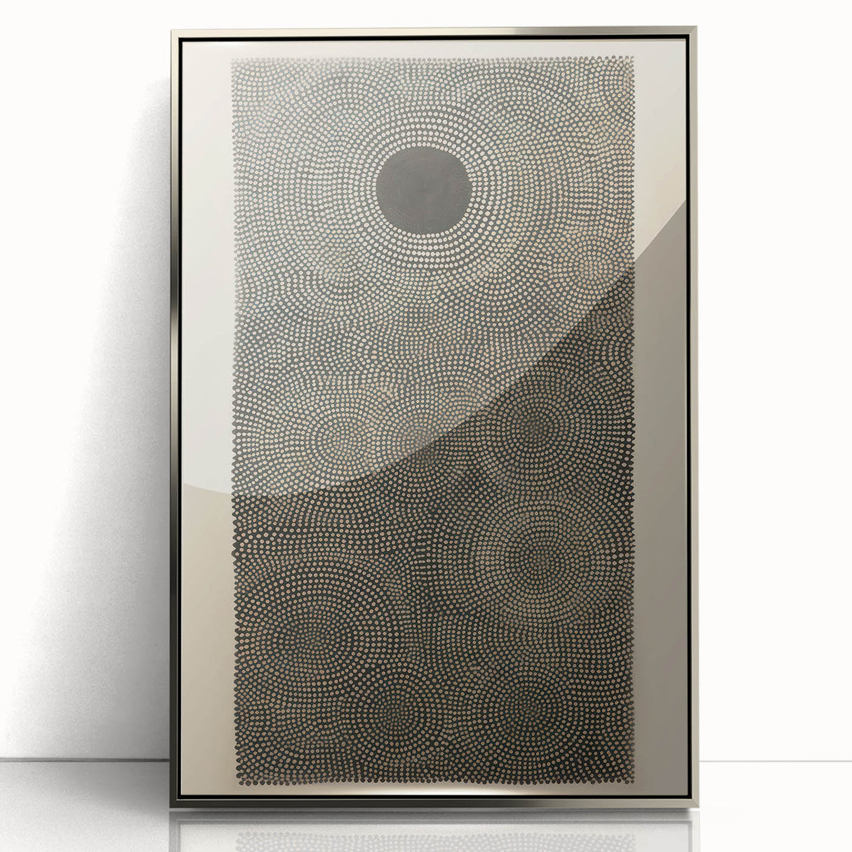 Electric Art Canvas - Intricate Monochrome Circular Dot Pattern Design