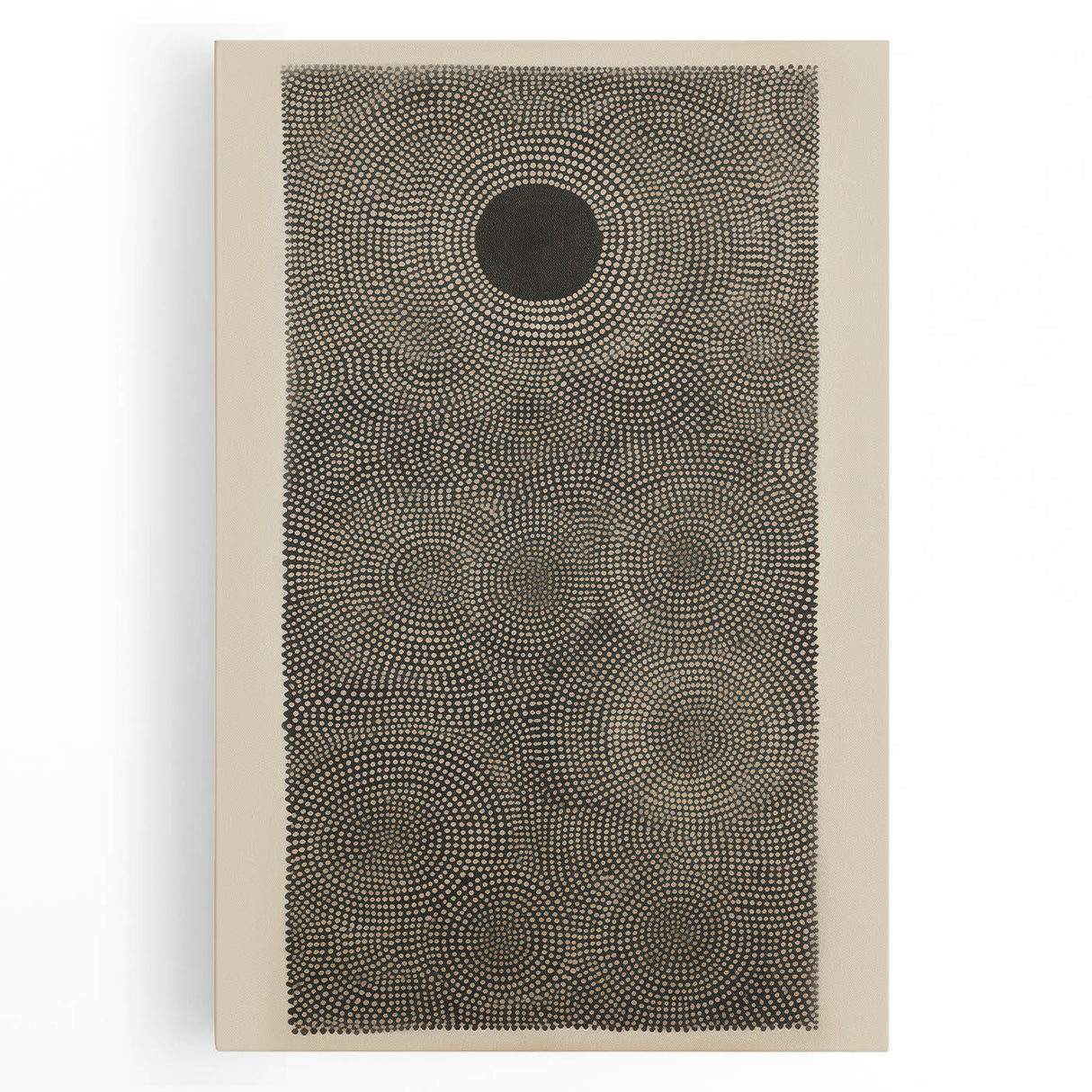 Electric Art Canvas - Intricate Monochrome Circular Dot Pattern Design